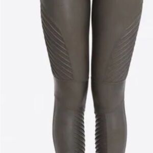 Spanx Moto Faux Leather Leggings Gunmetal Size Medium